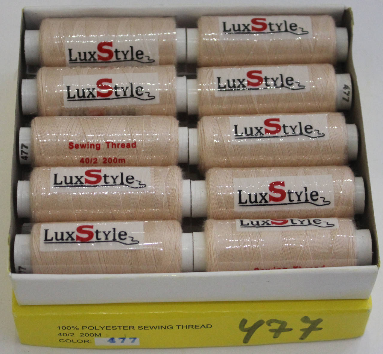 

Нитки швейные LuxStyle 40/2-200м (100% полиэстeр) №477, Разные цвета
