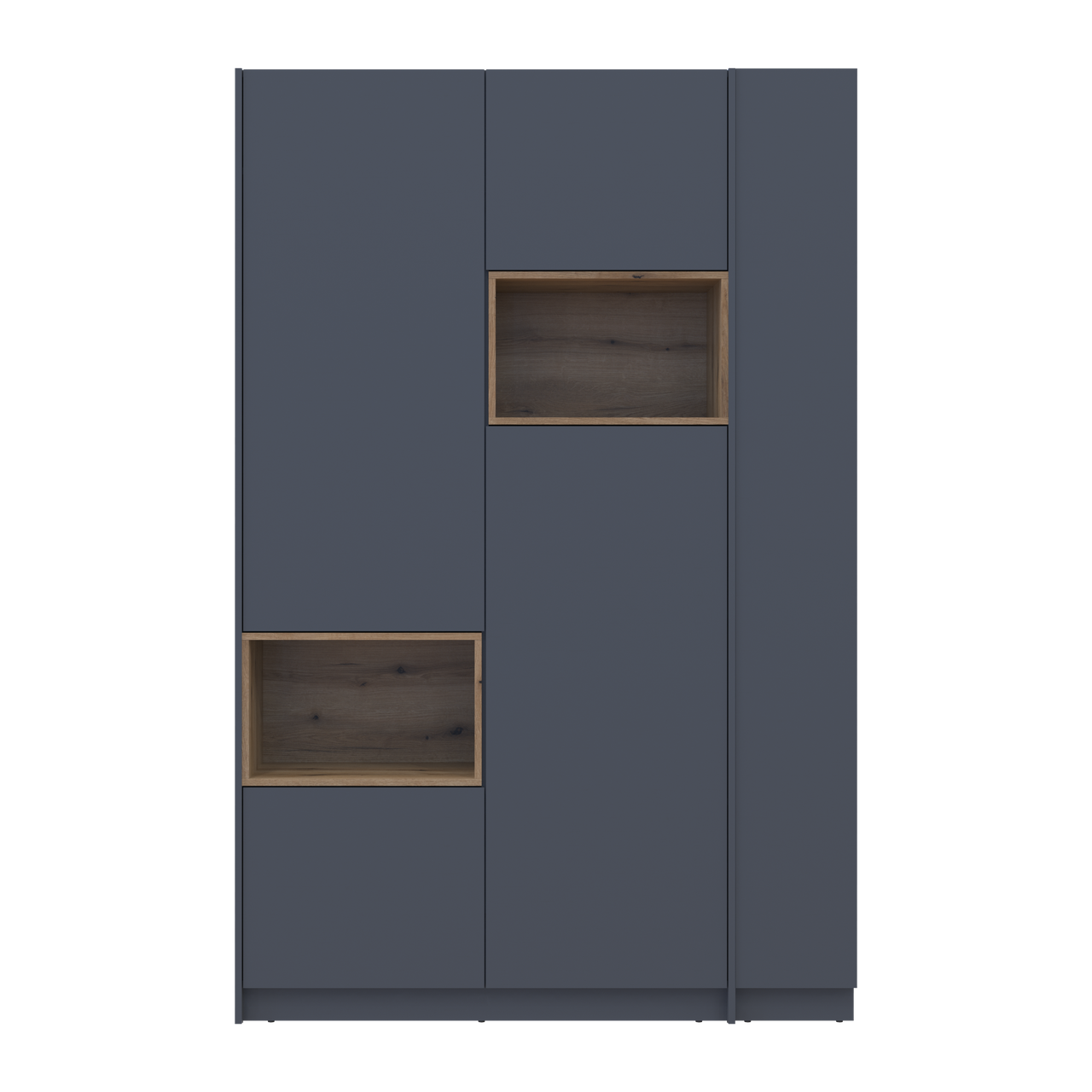 Шафа для одягу з нішею та етажеркою Doros Дейл Графіт/Дуб Евок 2 ДСП 143.2х52х220 (44900335) 2