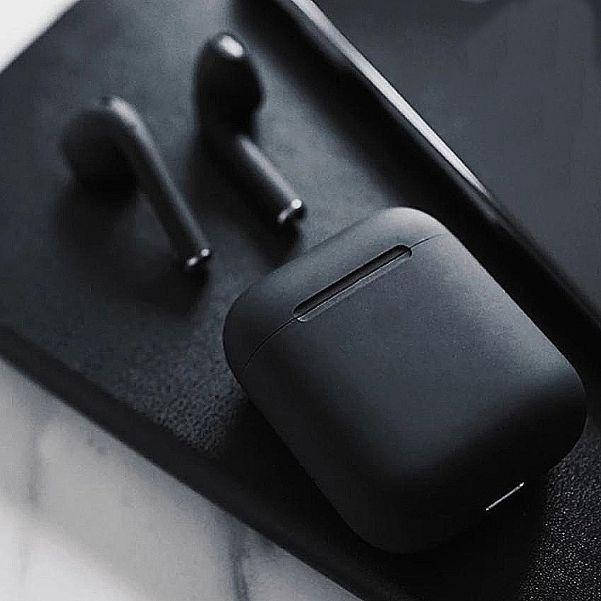 

Беспроводные наушники Inpods Macaron 12 сенсорные с кейсом Чёрные, Черный