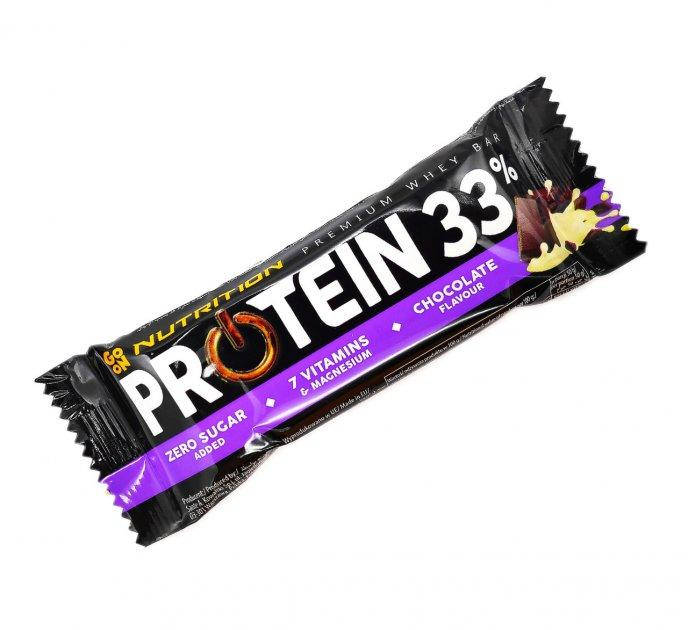 

Go On Nutrition, Протеиновый батончик Protein Bar 33%, 50 грамм Chocolate, Шоколад, 50 грамм