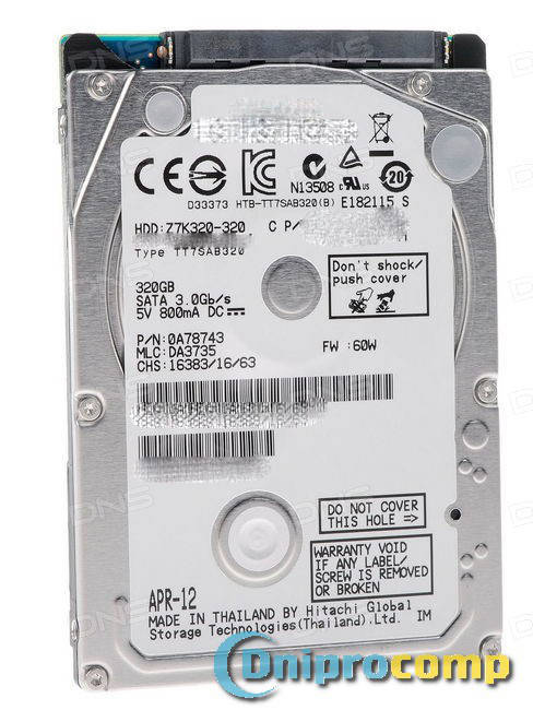 

Жесткий диск для ноутбука 2.5 320GB 5400rpm б\у