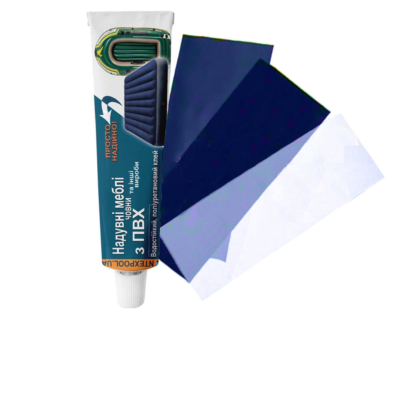

Ремонтный набор для матрасов и мебели из ПВХ IntexPool 33331, клей 40 г, 3 вида латок 14 х 10 см