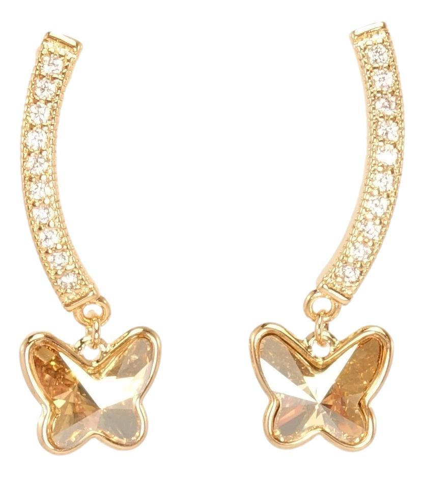 

Серьги Xuping Позолота 18K с кристаллами Swarovski гвоздики "Дуга Цирконий с Подвеской Бабочка"