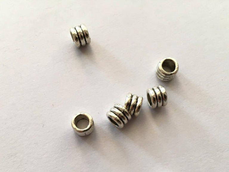 

Бусина металлическая Трубочка сталь 6х5 мм, Светло-серый