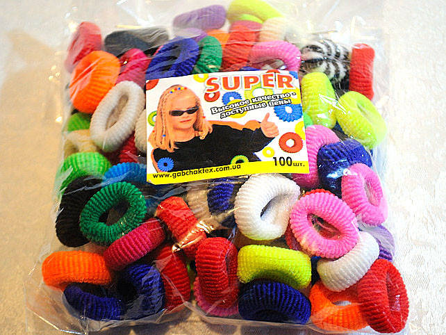 

Резинки для волос детские упаковка 100 шт, Разные цвета