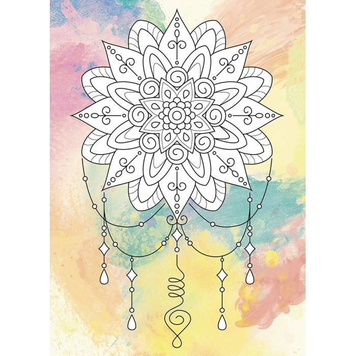 

Набір для розпису на полотні. Дзен малювання. Мандала рівноваги (палітра аметист) 18*25