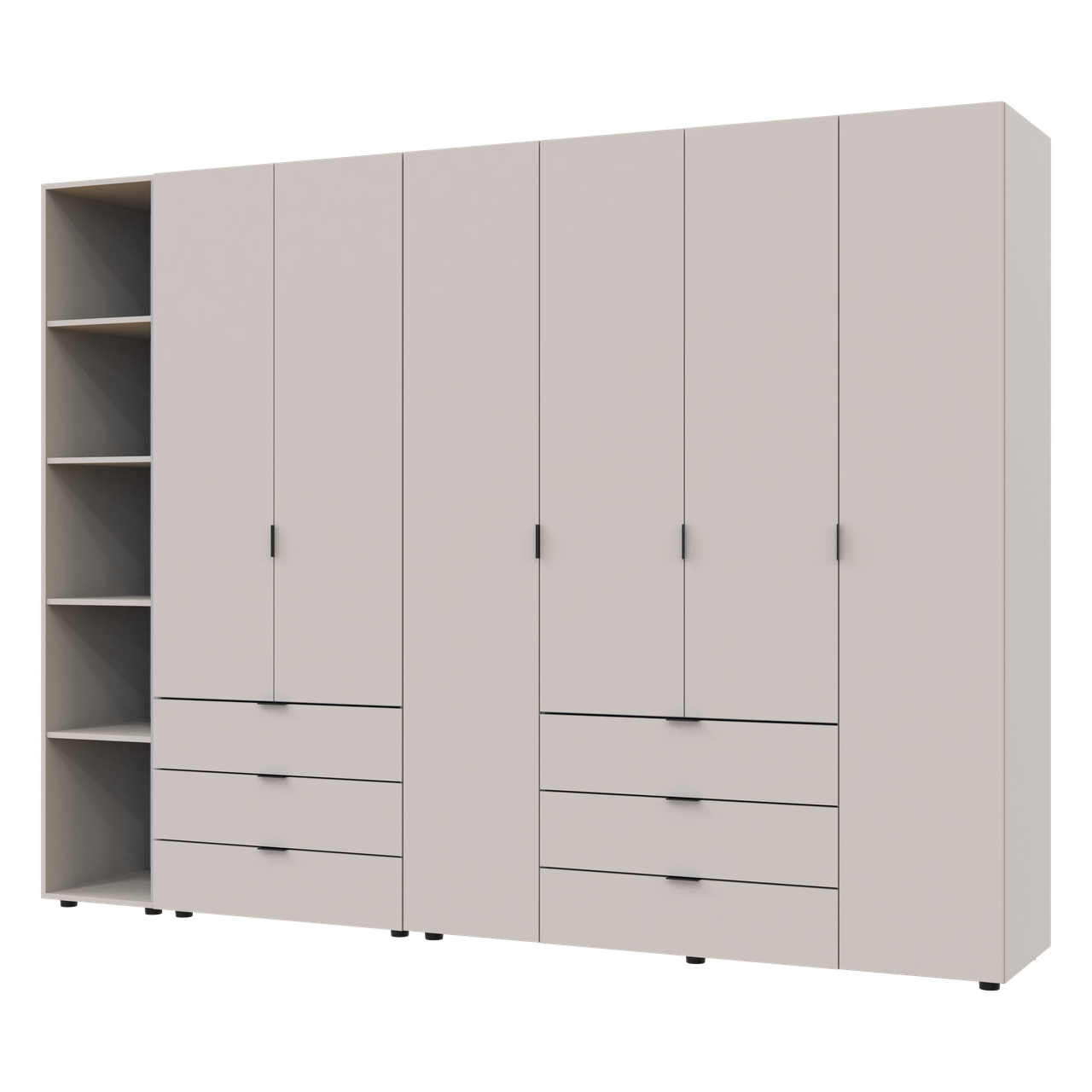 Розпашна Шафа для одягу Doros Гелар з Етажеркою Кашемір 2+4 ДСП 270.7х49.5х203.4 (80737651) 2