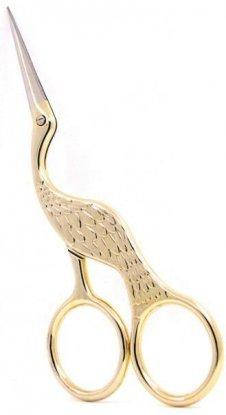 

F-203 Цапельки светло-золотые со смещенными кольцами 13см.Ножницы для рукоделия.Feibo