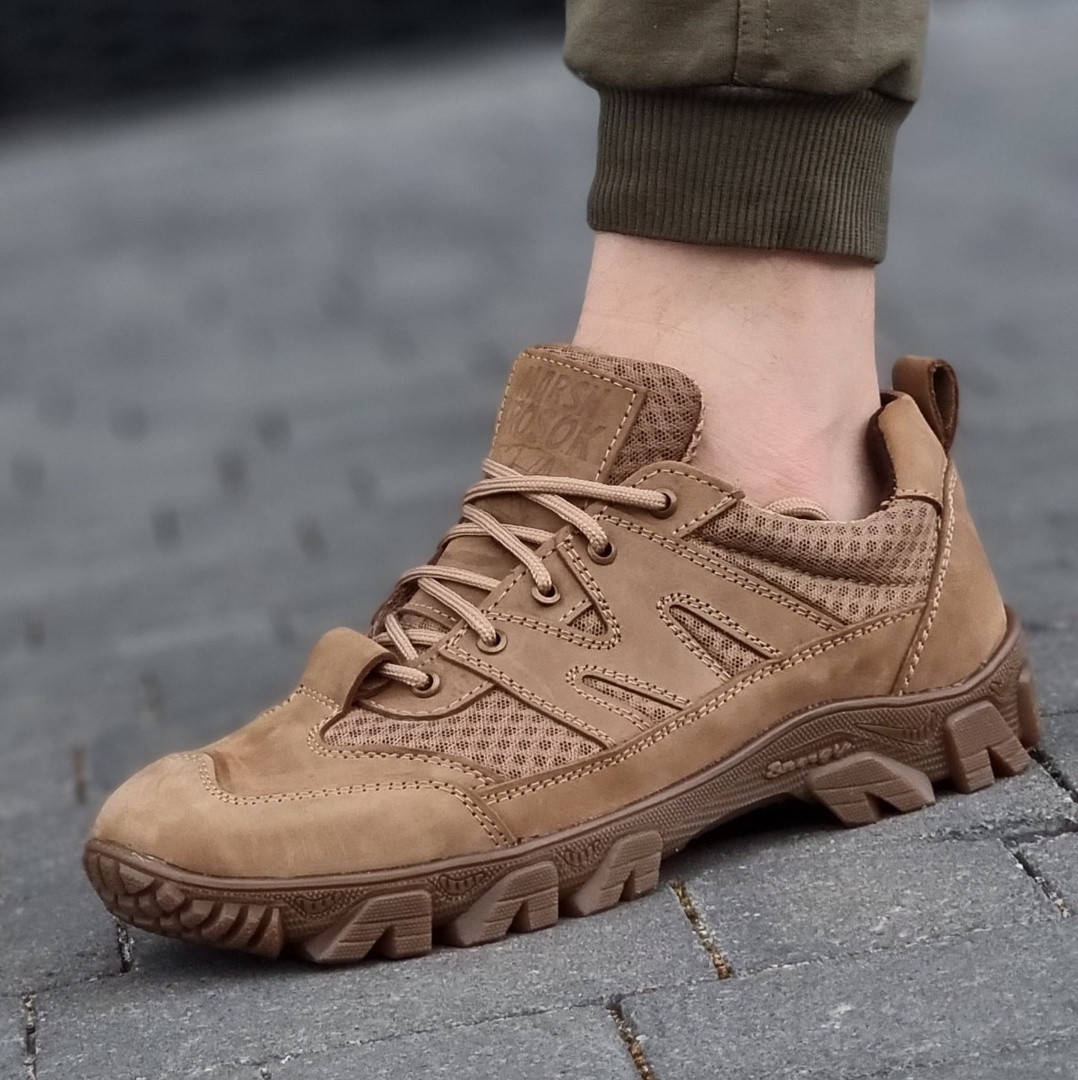 

Кроссовки мужские тактические песочные койот кожаные весенние летние (код 8103), Песочный