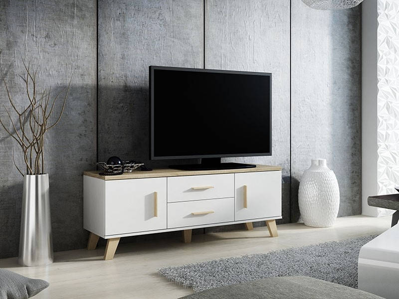 

TV тумба LOTTA 140 (2D2S) белый/дуб сонома (Cama)
