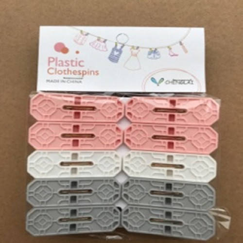 

Набор бытовых прищепок для белья Chenglai в упаковке 10 шт, пластик, разные цвета, прищепка бельевая