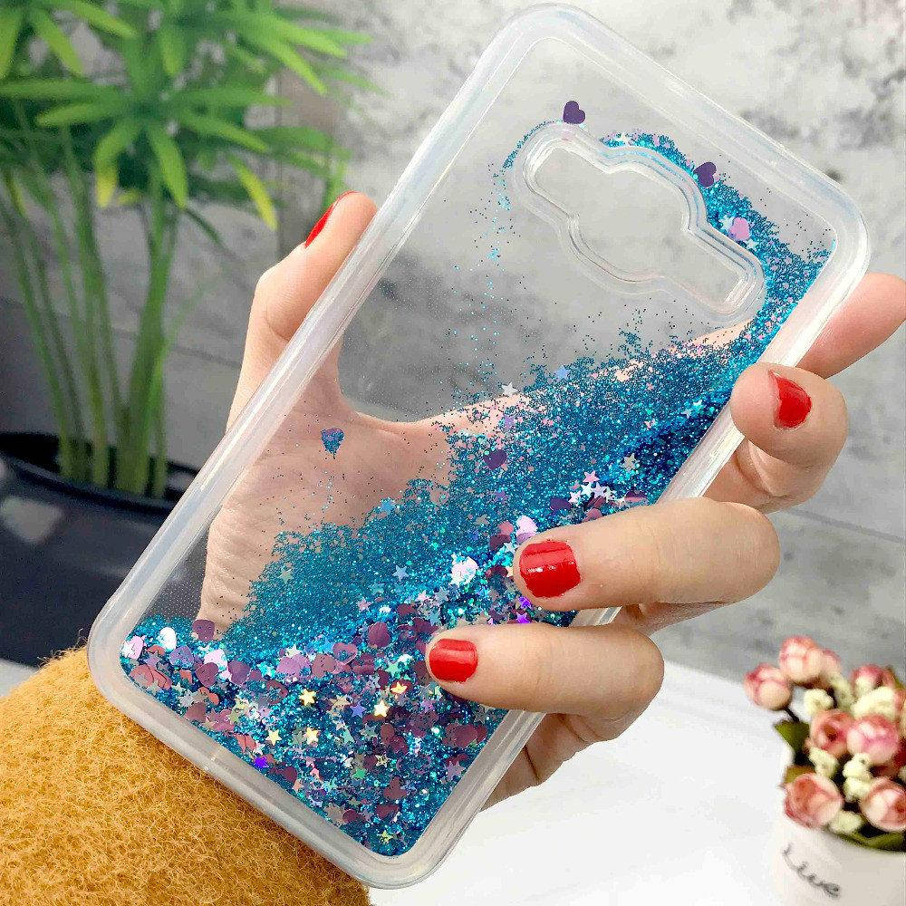 

Чехол Glitter для Samsung Galaxy J7 2016 / J710 Бампер Жидкий блеск Синий