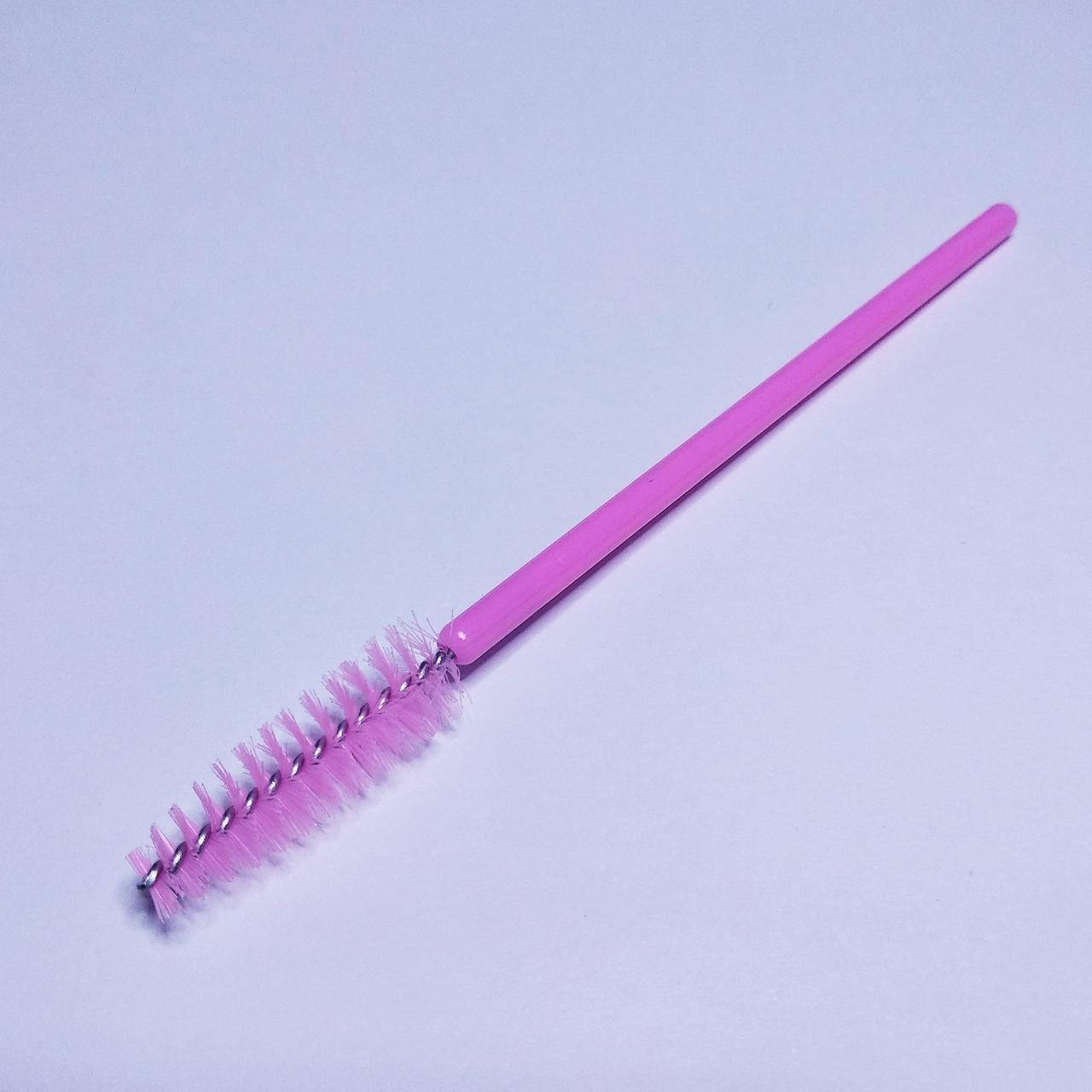 

Щеточка для бровей и ресниц 1 шт розовая