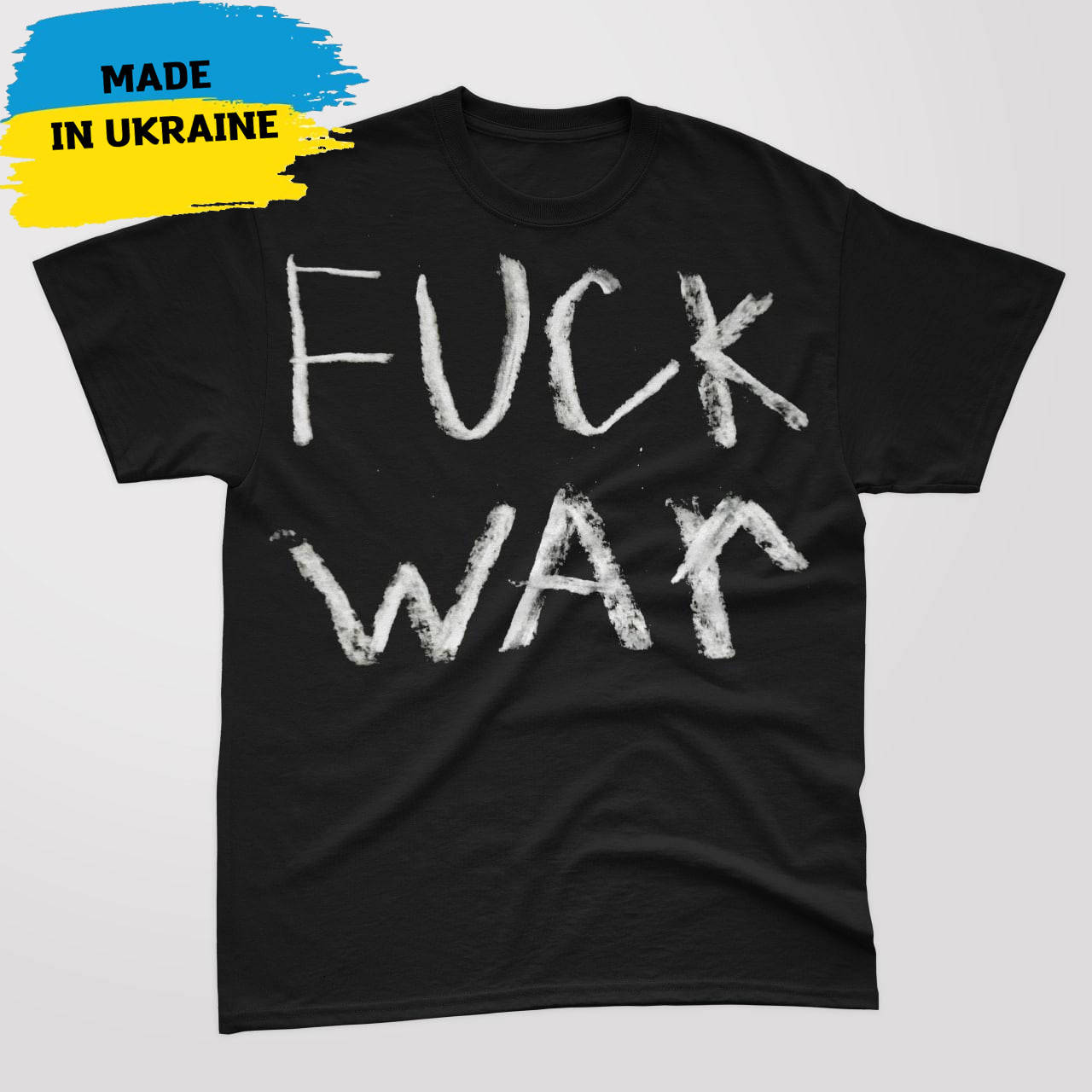 

Футболка мужская черная с принтом FUCK WAR от бренда Тур размер S, M, L