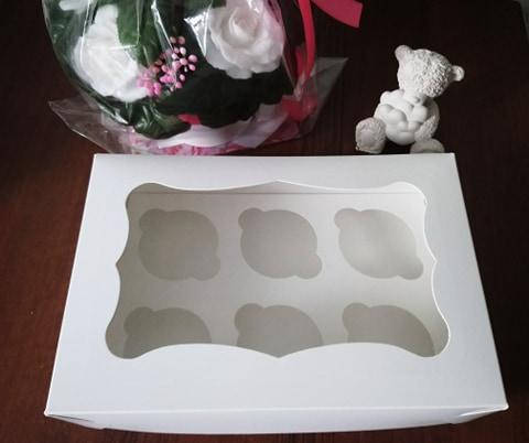 

Коробка для 6 капкейков 250*170*90 мм, Белый