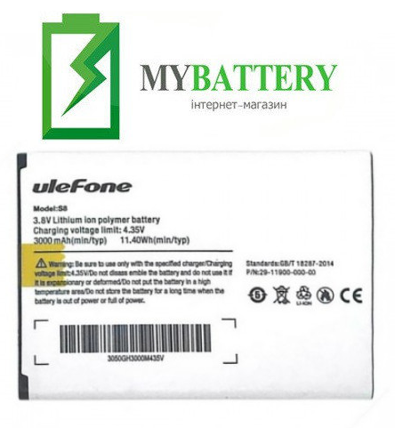 

Оригинальный аккумулятор АКБ (Батарея) для UleFone S8 Pro 3000 mAh 3.8V