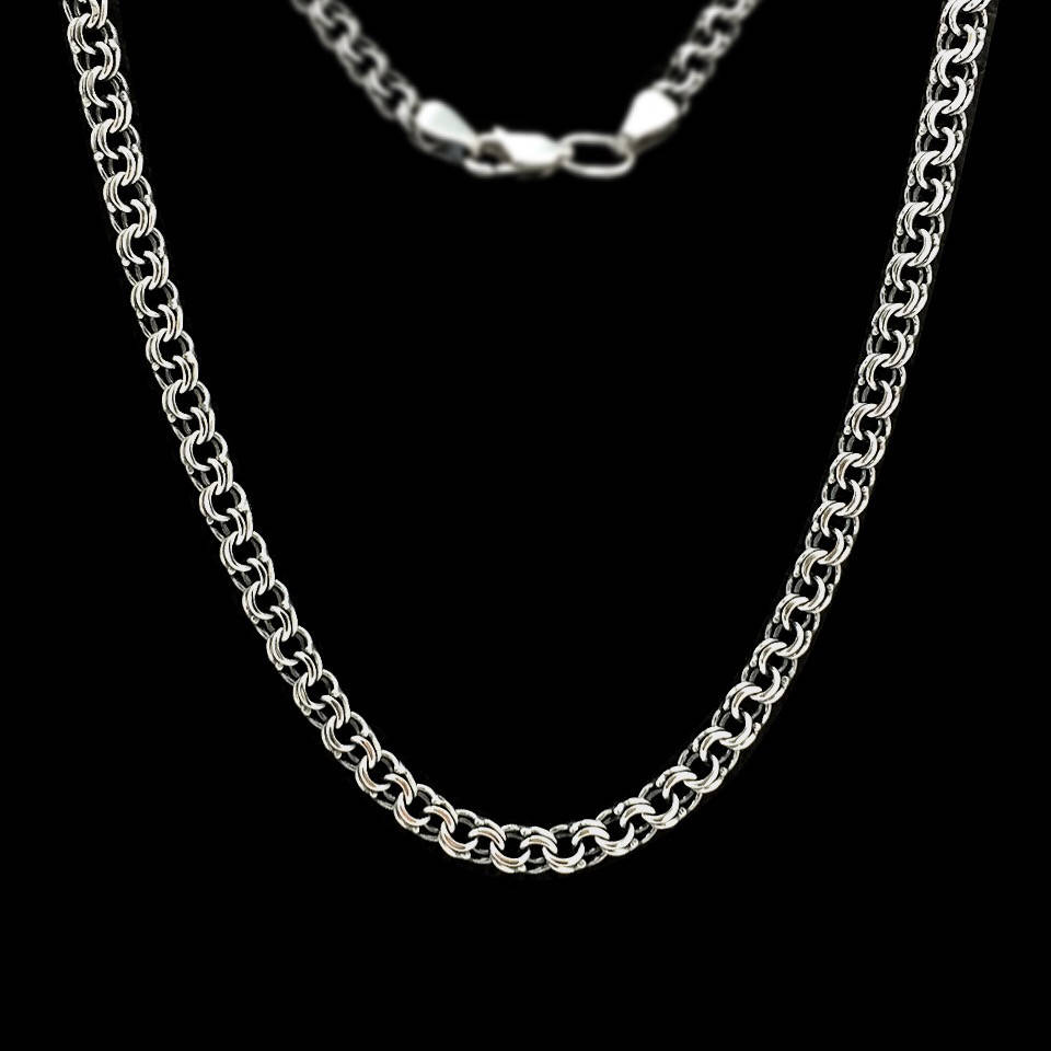 

Серебряная цепочка Бисмарк, 600мм, 16 грамм, чернение
