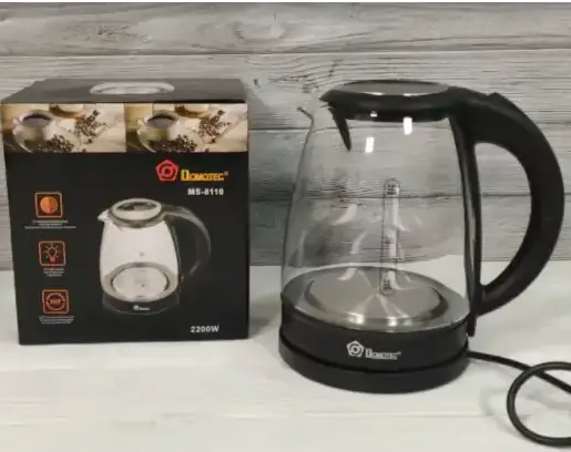 

Чайник электрический стеклянный 2 л с подсветкой Domotec MS 8110