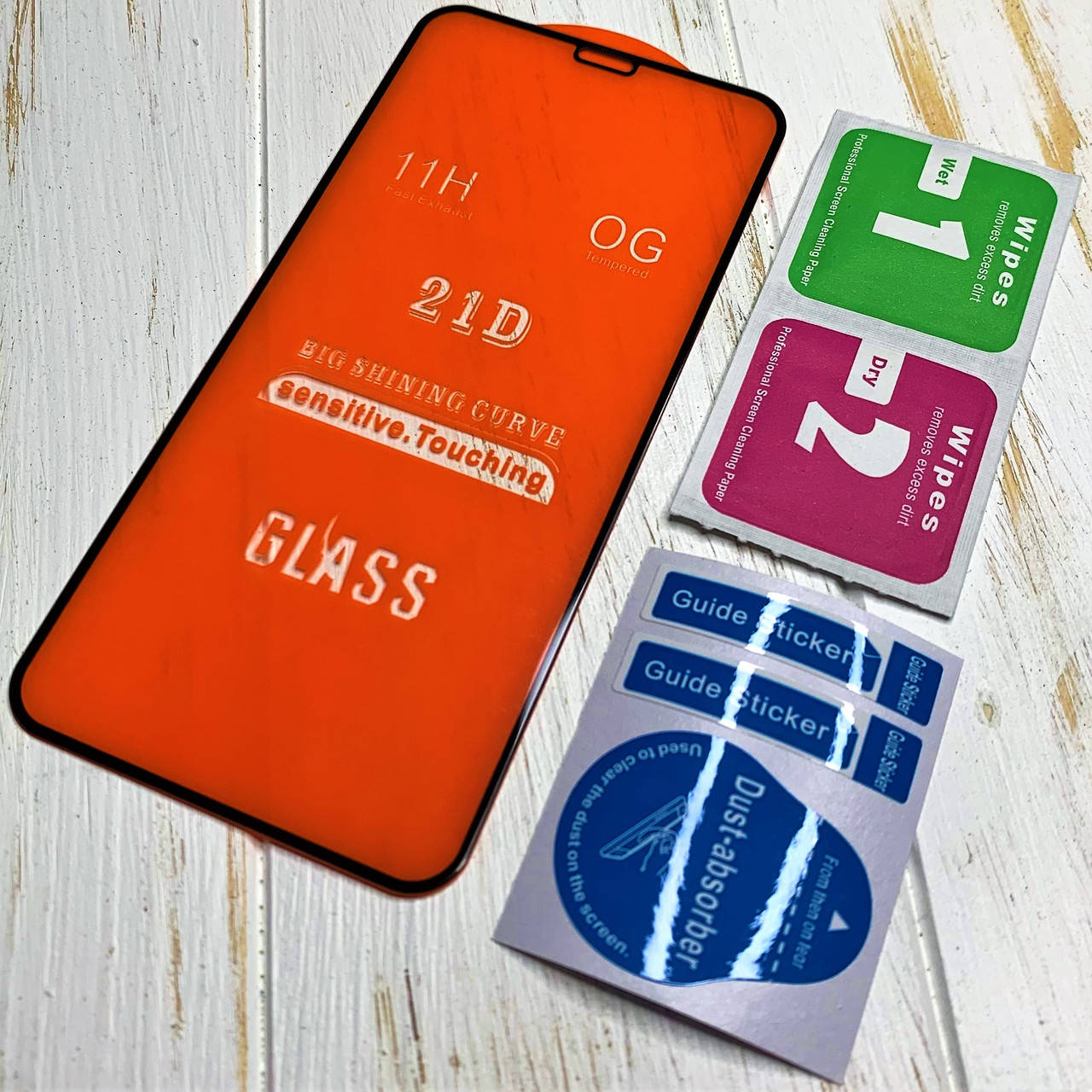 

Защитное стекло для iPhone X (10) 21D чёрное, Прозрачный