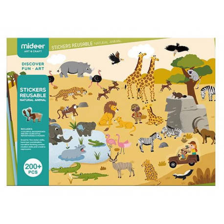 

Многоразовые наклейки "Животные" MiDeer Toys, Разные цвета