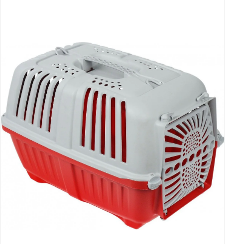 

Контейнер-переноска для собак и котов с пластиковой дверью Pratiko 48*31,5*33 см до 12 кг, красная, Красный