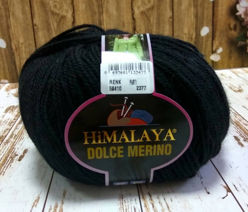 

Пряжа Himalaya Dolce Merino 59410, Черный