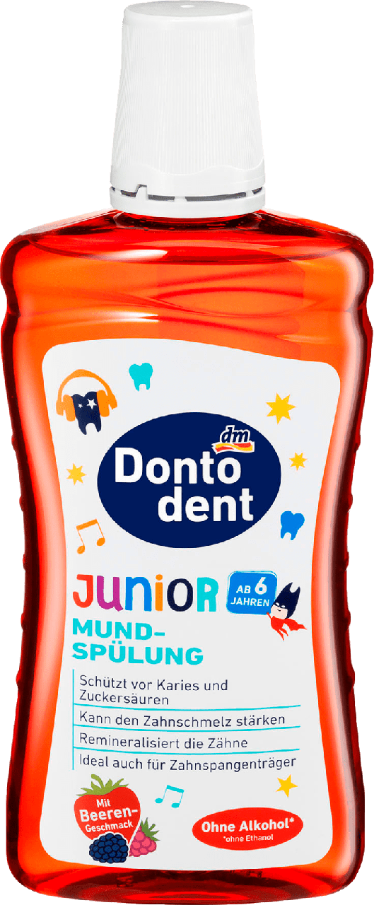 

Детский ополаскиватель для полости рта с ягодным вкусом Dontodent Junior от 6 лет, 500 мл.
