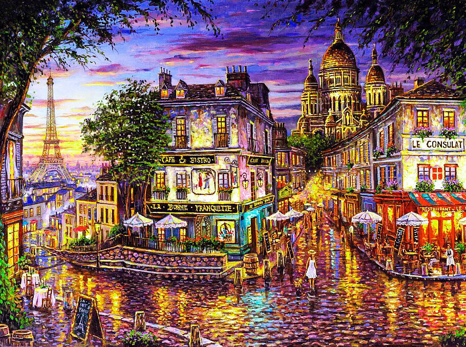 

Алмазная Мозаика Улицы Парижа Франции Набор Вышивка Камнями DIY-9634 40x30 см (Полная Выкладка)