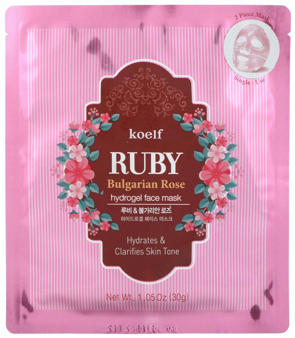 

Гидрогелевая маска для лица Petitfee Koelf Hydrogel Face Mask Pack Ruby & Bulgarian Rose Mask 30 мл