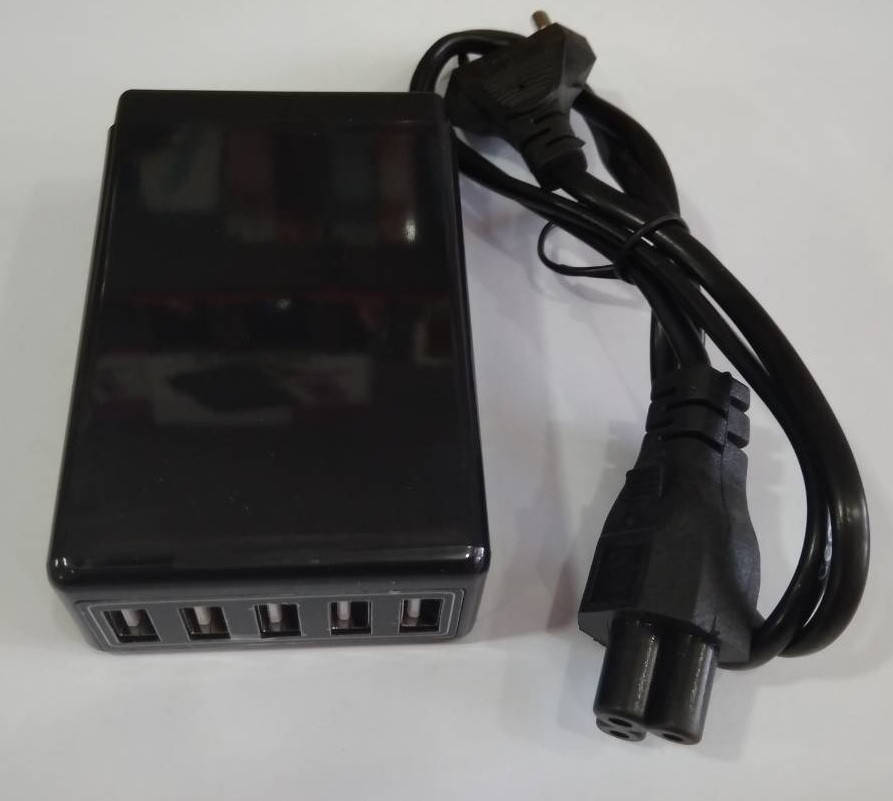 

СЗУ адаптер 220V 5USB + кабель питания (микки маус)