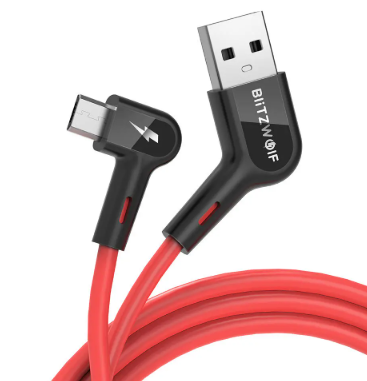 

Кабель для смартфонов Micro-USB Blitzwolf® BW-AC2 2.4A 90 °