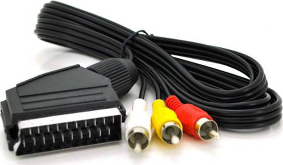 

Кабель видео Scart - 3RCA, 1.2м, Черный