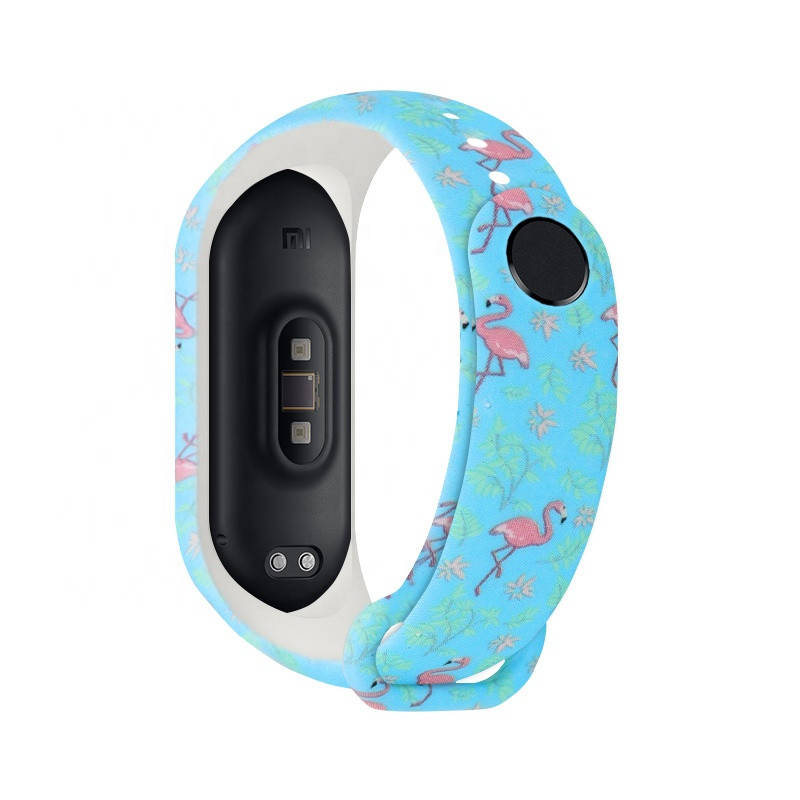 

Силиконовый ремешок ФЛАМИНГО № 13 на фитнес трекер часы Xiaomi mi band 5 браслет аксессуар замена