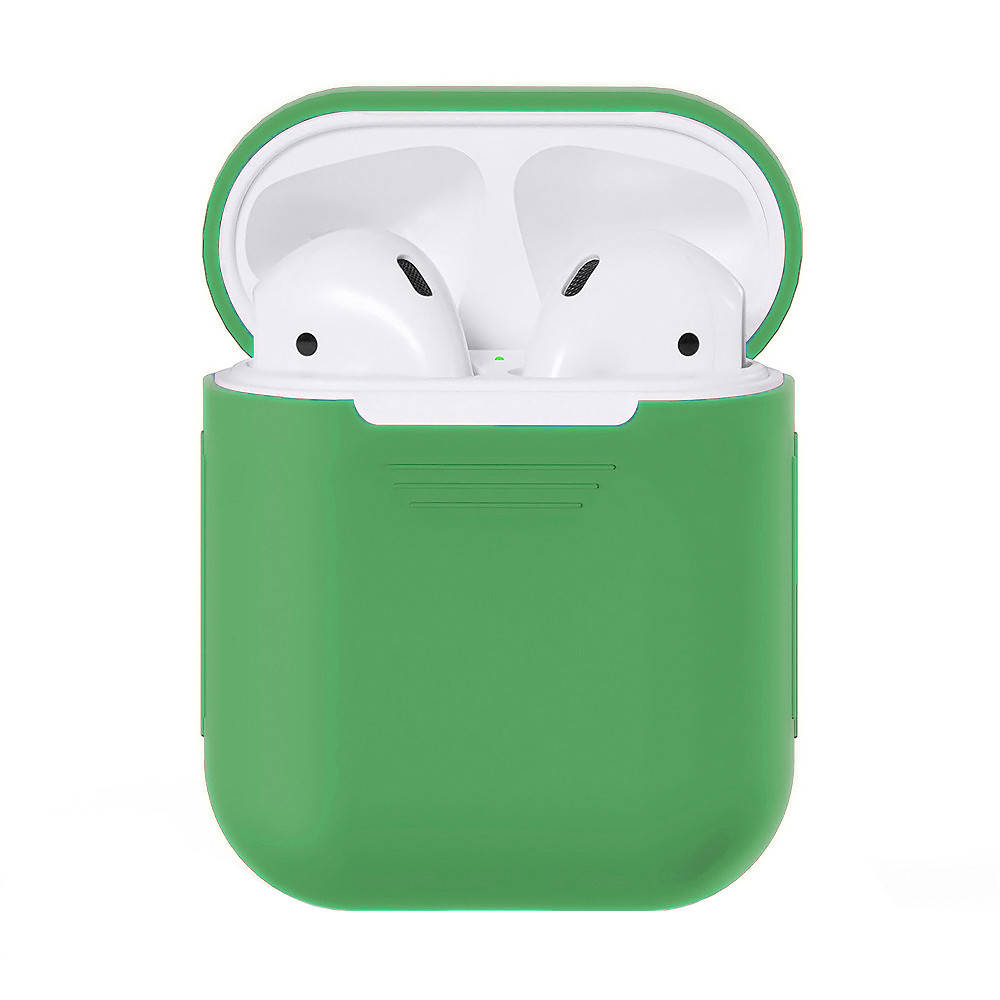 

Чехол на Airpods 2 силиконовый Silicone Case Зеленый Хаки Khaki