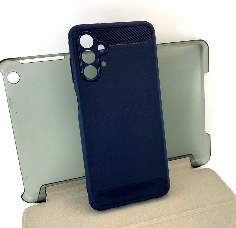 

Чехол на Samsung A13, A135 накладка Hoco Carbon бампер силиконовый синий