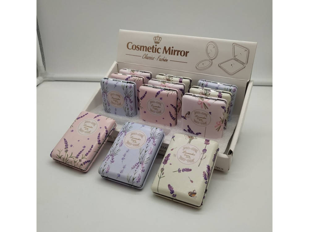 

Зеркальце сувенирное кожзаменитель "Лаванда", Разные цвета