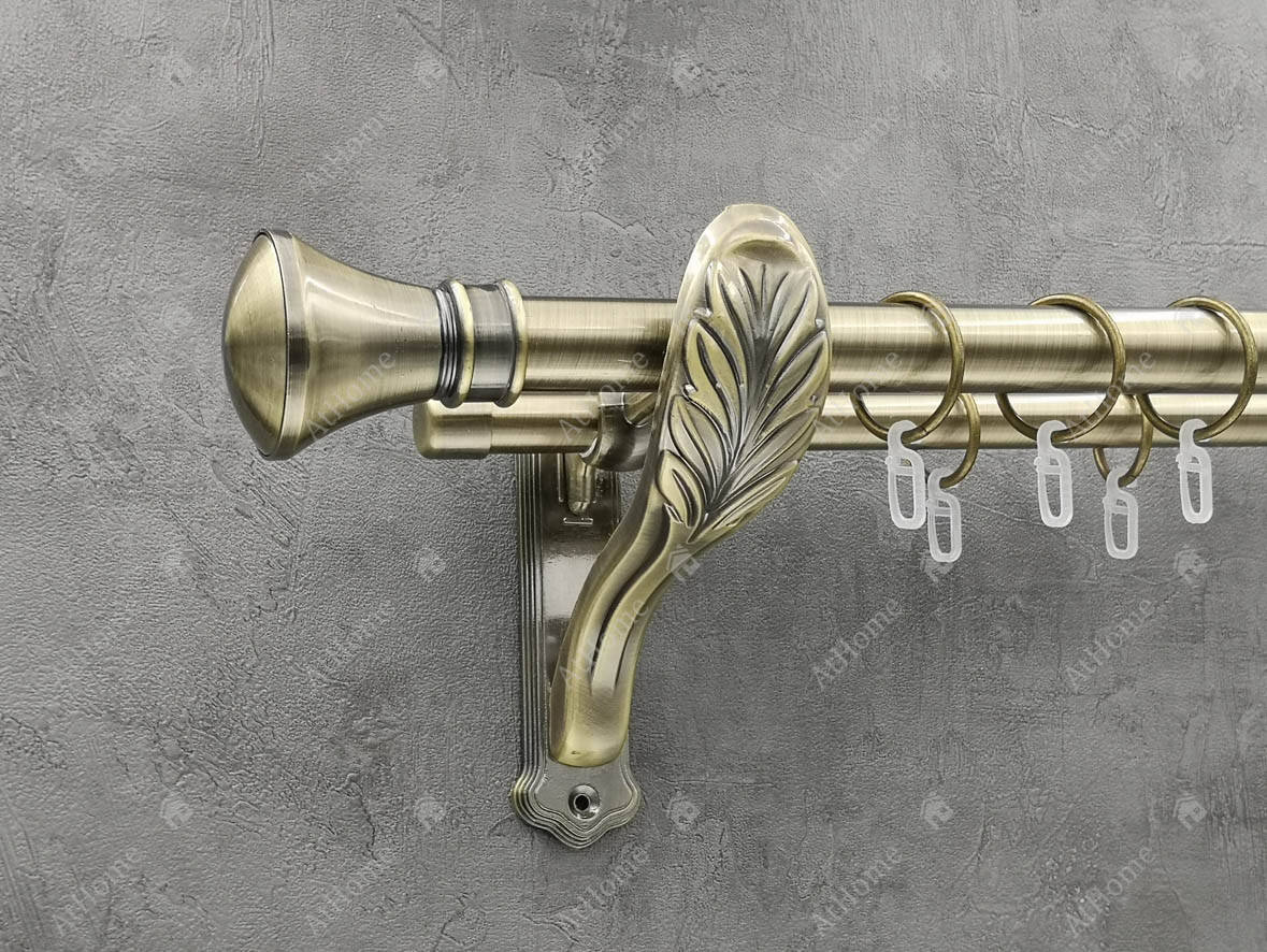 

Карниз Quadrum Люксор 240 см двойной Антик ретро 25/19 мм гладкая (кольца с крючками)