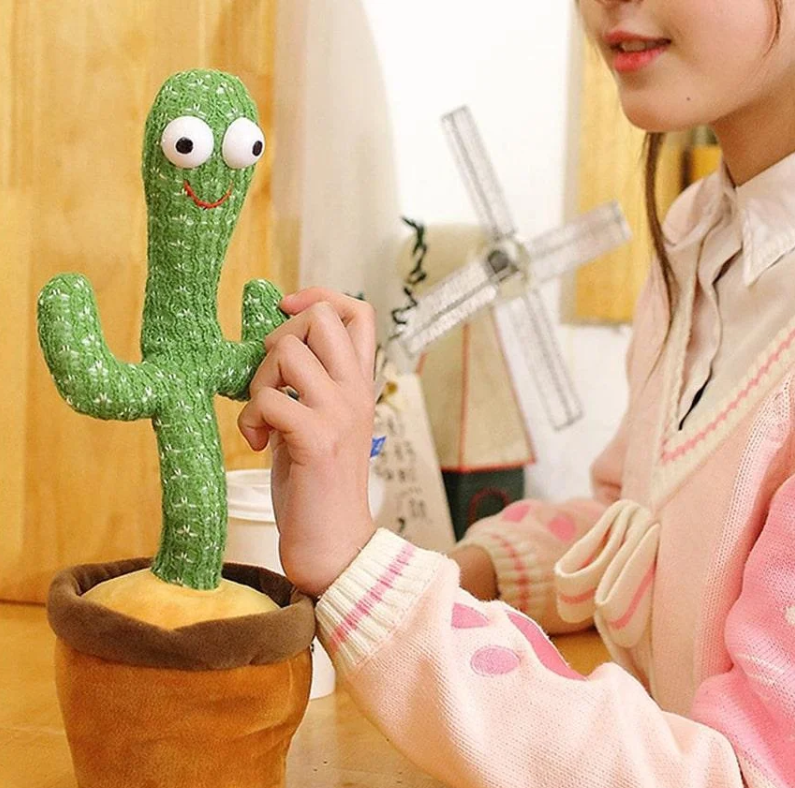 

Танцующий кактус поющий 120 песен с подсветкой Dancing Cactus игрушка Повторюшка кактус зелёный