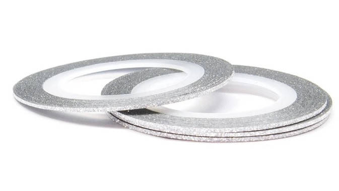 

Лента для дизайна ногтей (сахарная нить) серебро 1 мм, Серебристый