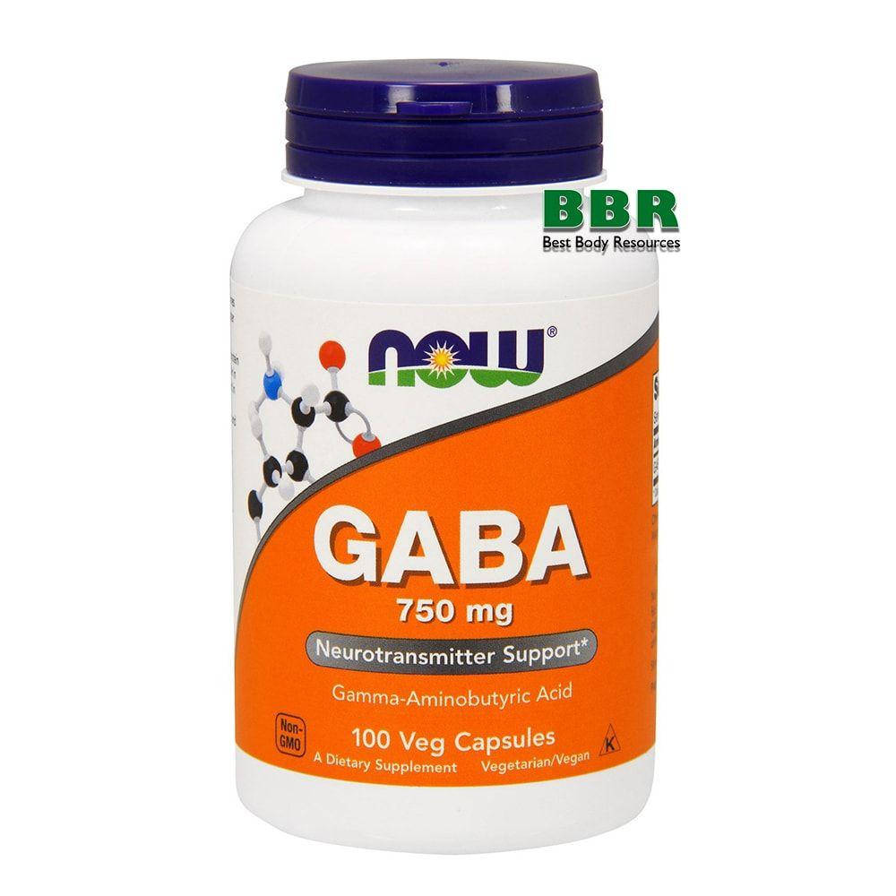 

GABA 750mg 100 Caps, NOW Foods