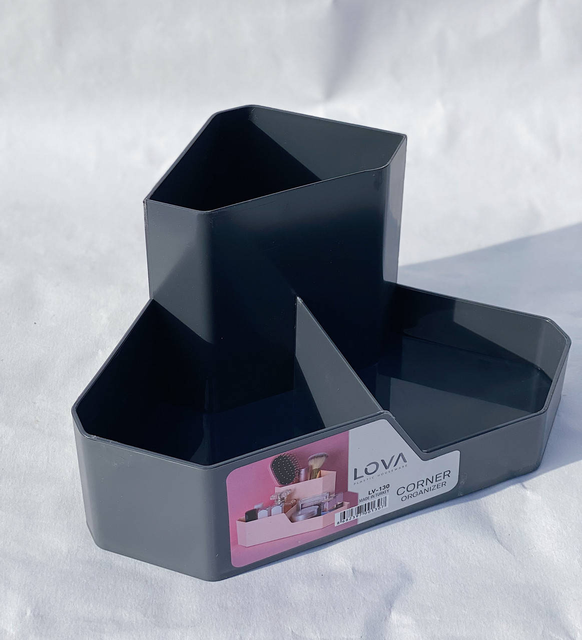 

Органайзер для косметики и канцтоваров угловой, темно-серый