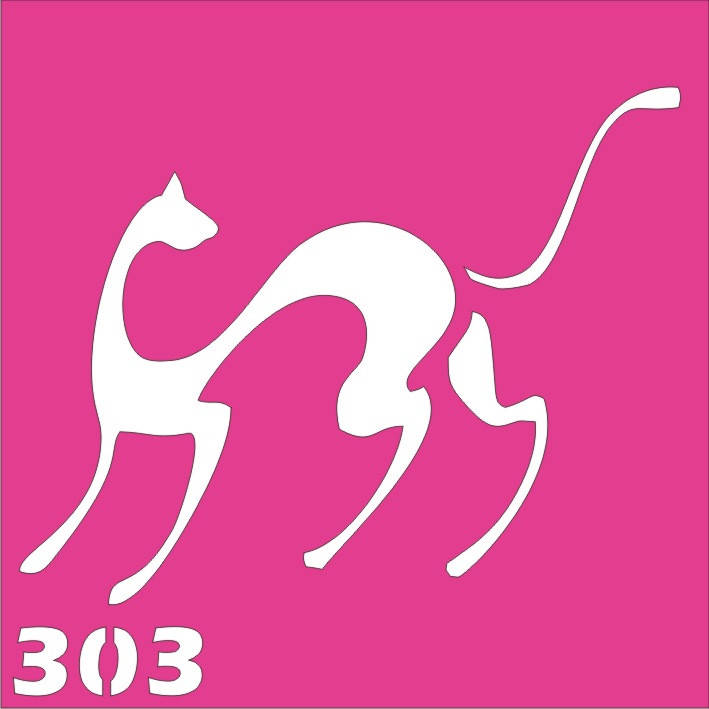

Трафарет кошка для био-тату хной, блеск тату Boni Kasel № 303