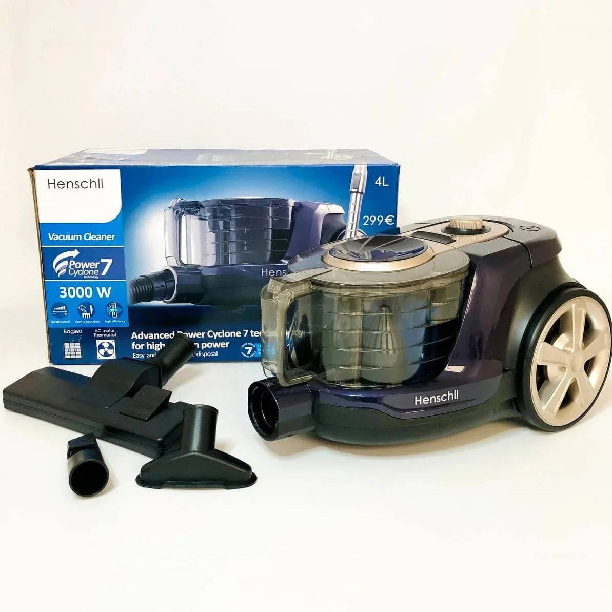 

Колбовый пылесос без мешка Henschll XN19-88 4 л 3000W