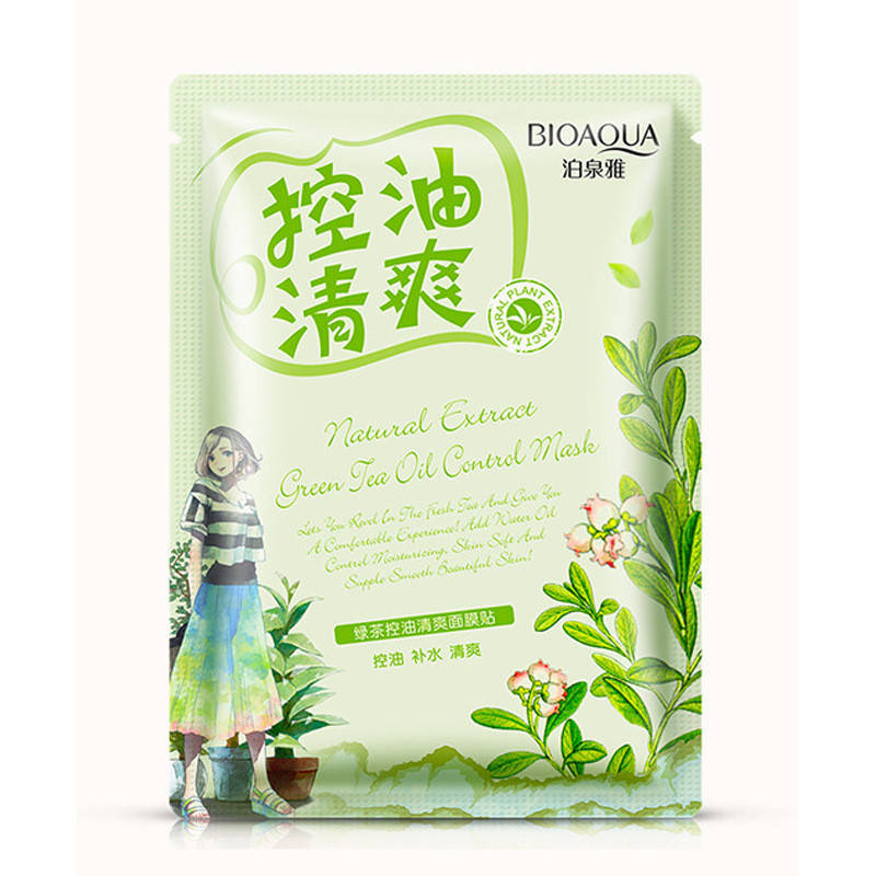 

Освежающая маска с экстрактом зеленого чая Bioaqua Natural Extract Green Tea Oil Control Mask (30г)