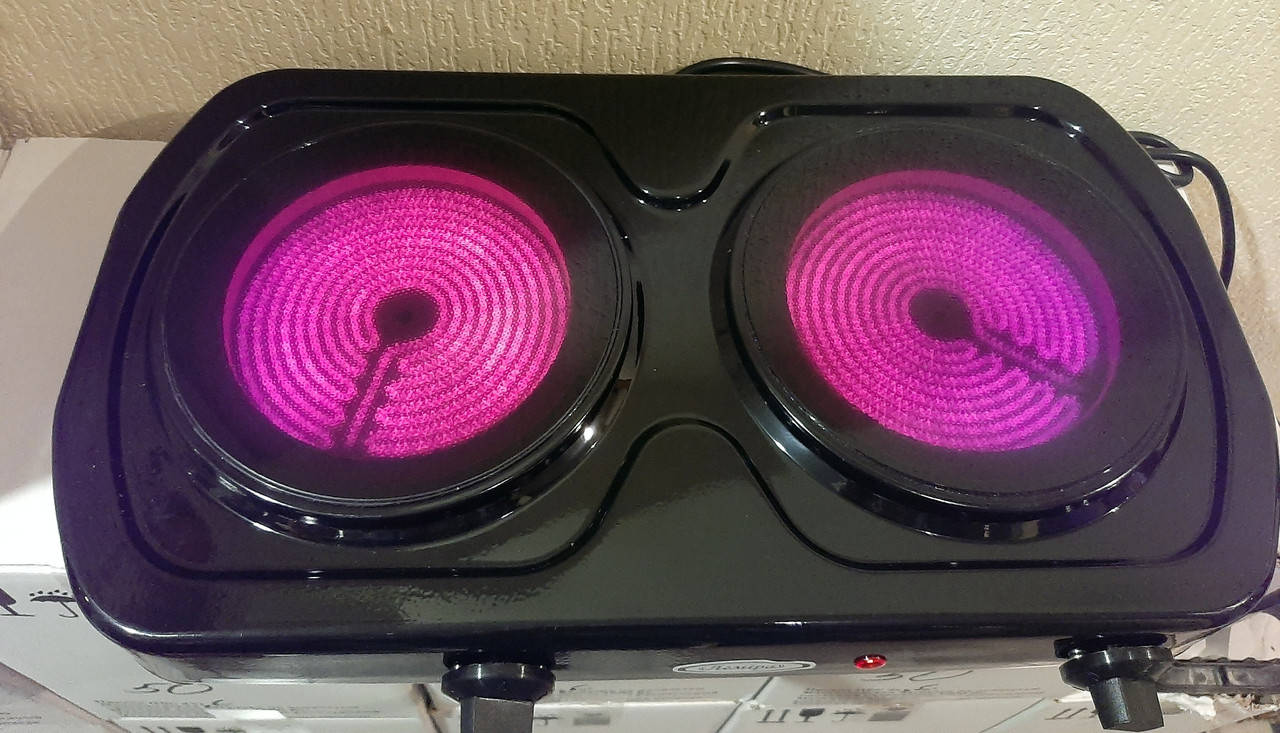 

Электроплитка 2 конфорки Лемира стеклокерамика ЭПП 2х1,2 кВт/220В электроплита электропечь