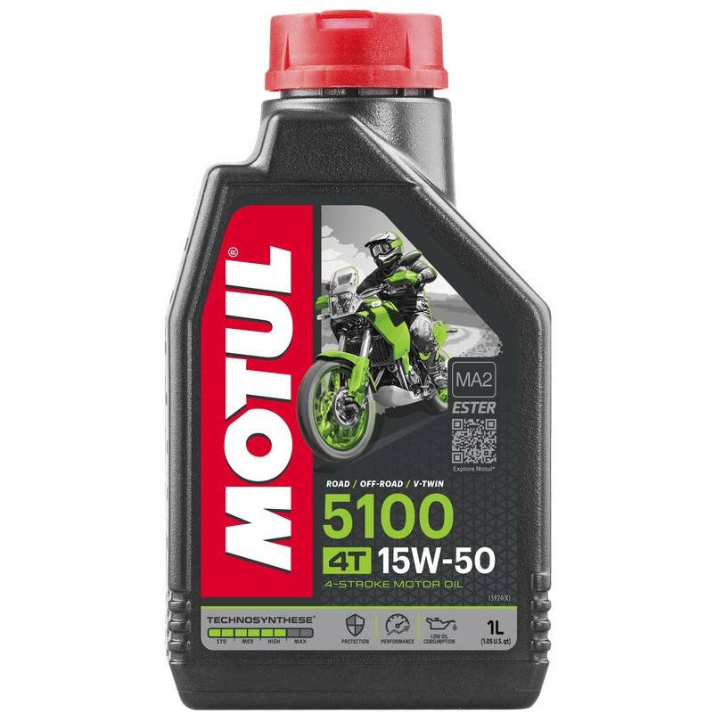 

Масло для 4-х тактных двигателей Technosynthese эстеровое MOTUL 5100 4T SAE 15W50 1 л (104080/836711)
