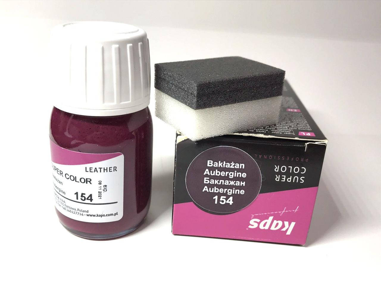 

Фарба для шкіри Super Color Kaps 25 ml, кол. баклажан (154), Белый