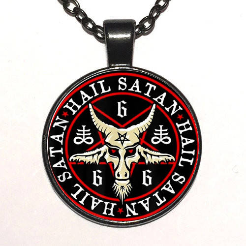 

Кулон с печатью Бафомета и перевернутой пентаграммой Hail Satan