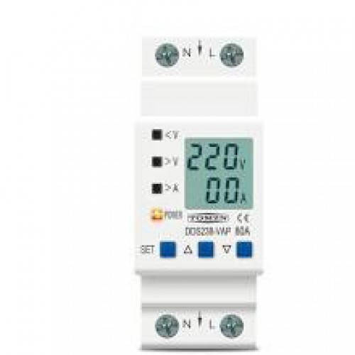 

Реле контроля напряжения и тока с ЖК, 220В, 80А, 2DIN, DDS238-VAP, 105625