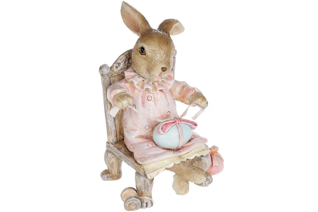 

Декоративная фигурка Пасхальный кролик, 10.5см, цвет - розовый